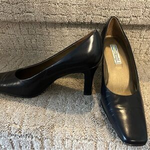 Elegant Black Leather Heels